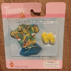 Mattel Tommy Floral Green Yellow Outfit with Blue Skirt and Yellow Sandals